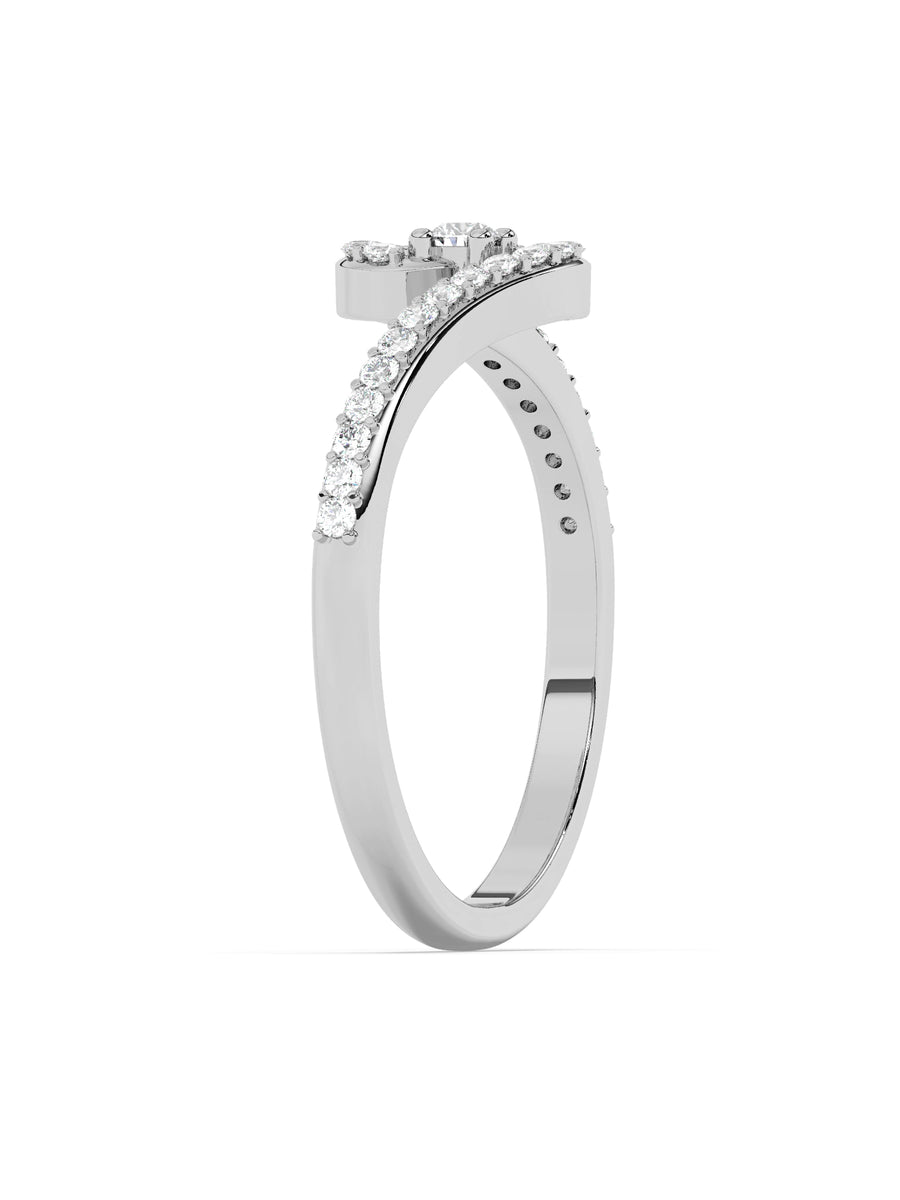 Lab Grown Wave Diamond Ring In Gold