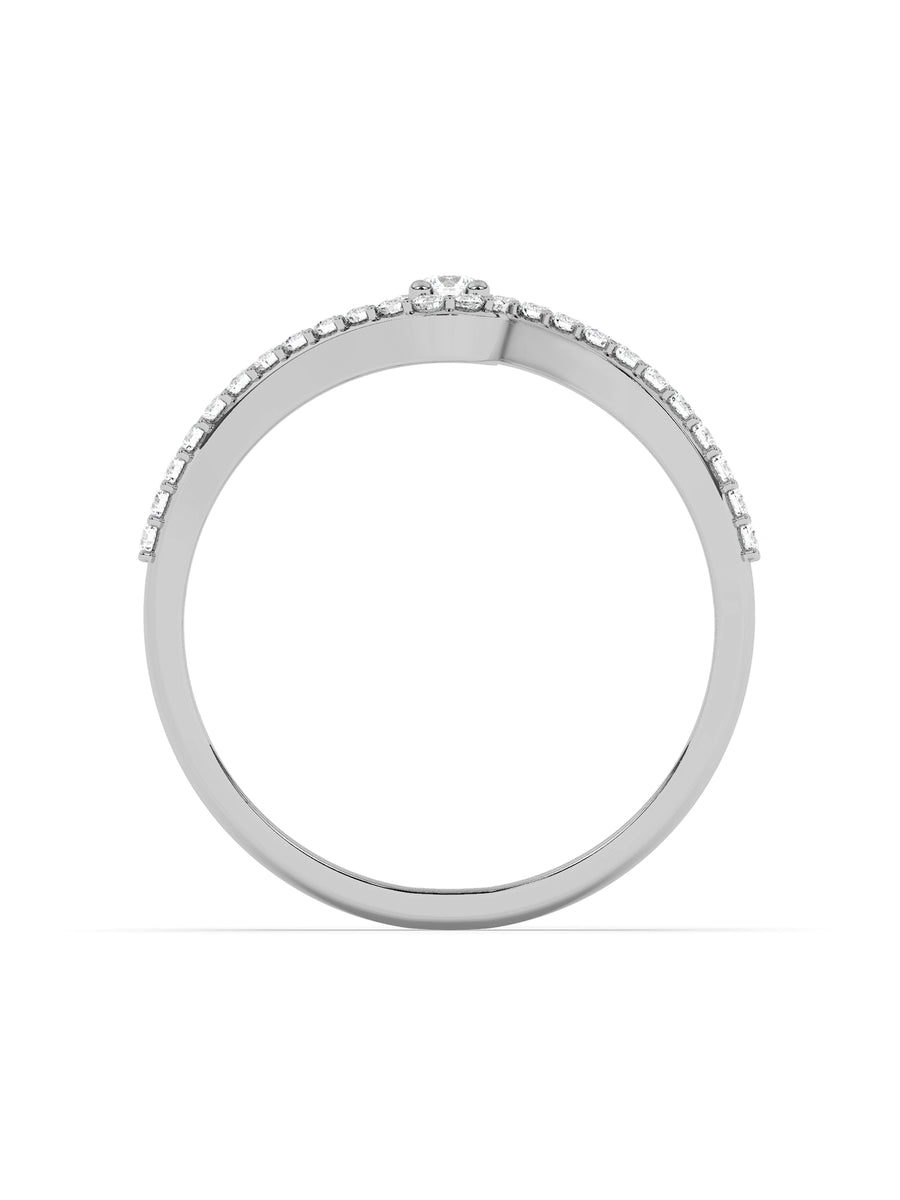Lab Grown Wave Diamond Ring In Gold