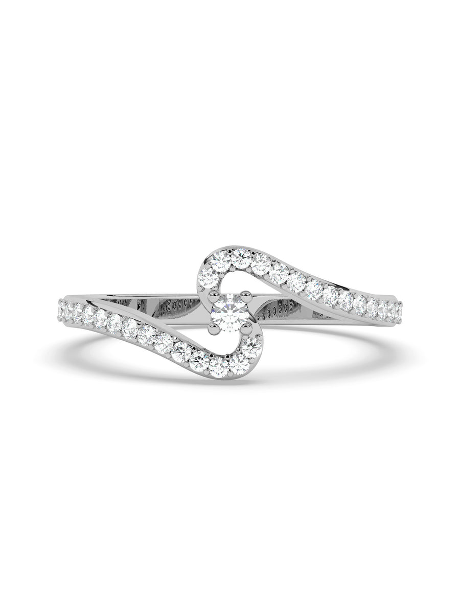 Lab Grown Wave Diamond Ring In Gold