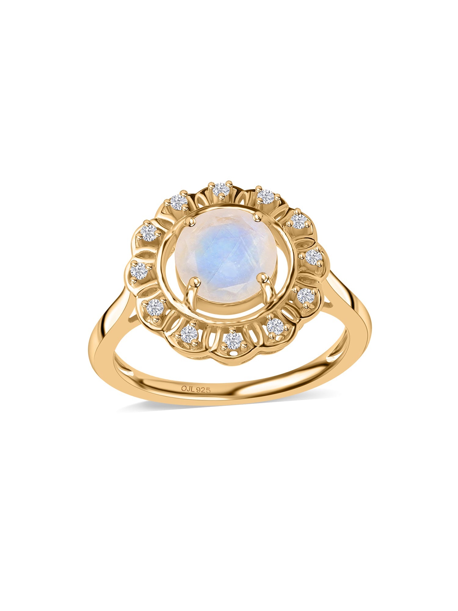 Pearlina Rainbow Moonstone Ring For Women