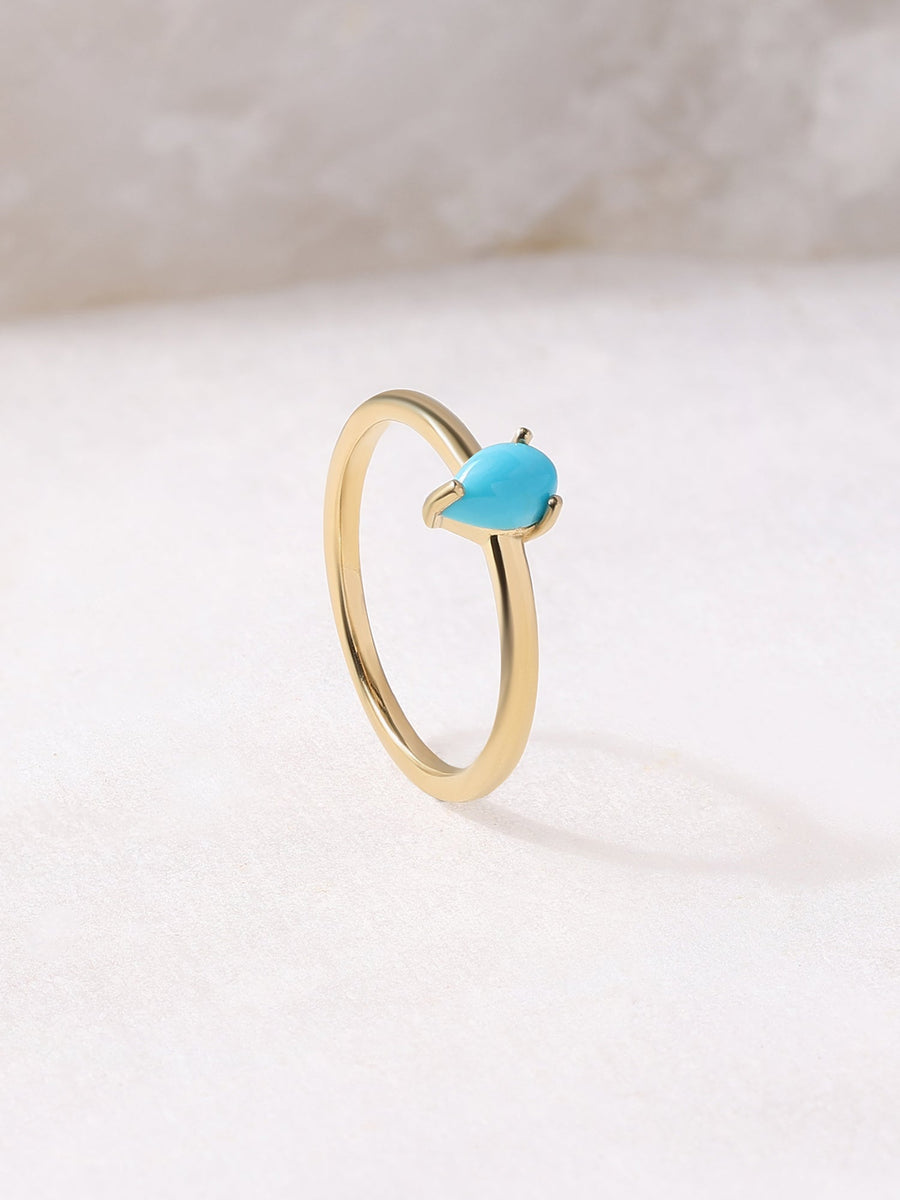 Turquoise Pear Band Ring