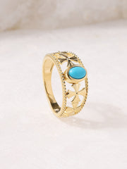 Tudor Cross Turquoise Ring