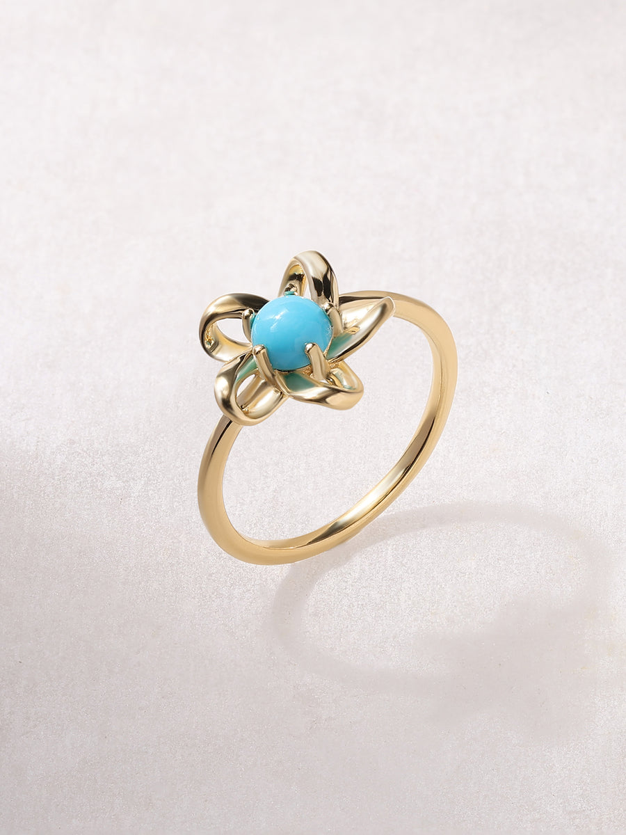Turquoise Flower Ring
