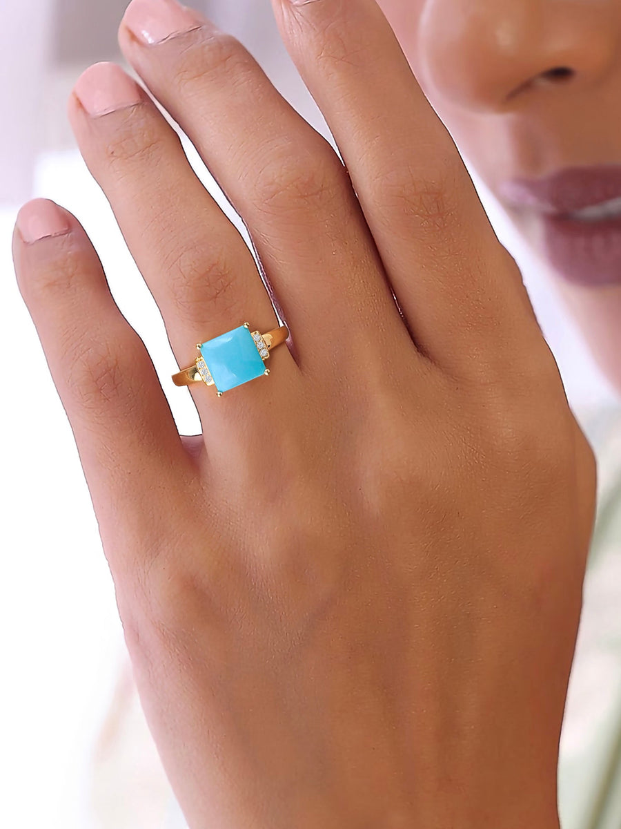 Turquoise  Silver Ring For Women