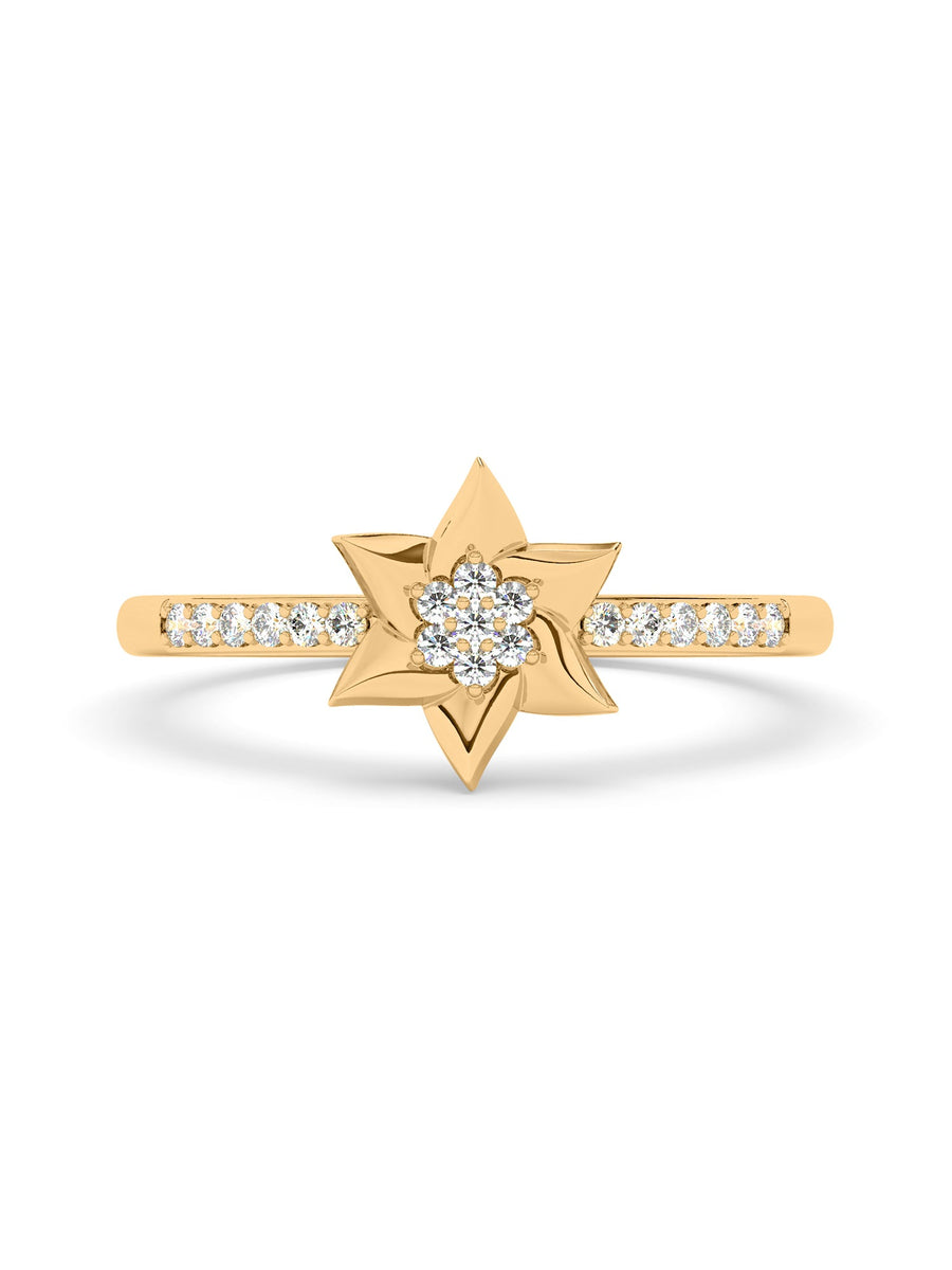 14k Gold Ring with Lab Grown Diamond for Engagement and Wedding