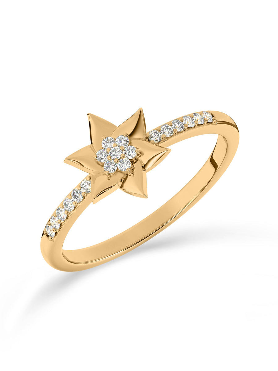14k Gold Ring with Lab Grown Diamond for Engagement and Wedding