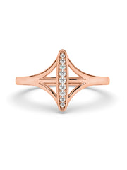 Lab Grown Bar Diamond Ring In Gold