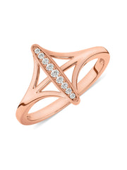 Lab Grown Bar Diamond Ring In Gold