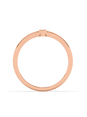 Lab Grown Bar Diamond Ring In Gold