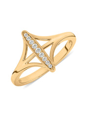 Lab Grown Bar Diamond Ring In Gold