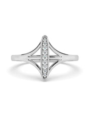 Lab Grown Bar Diamond Ring In Gold