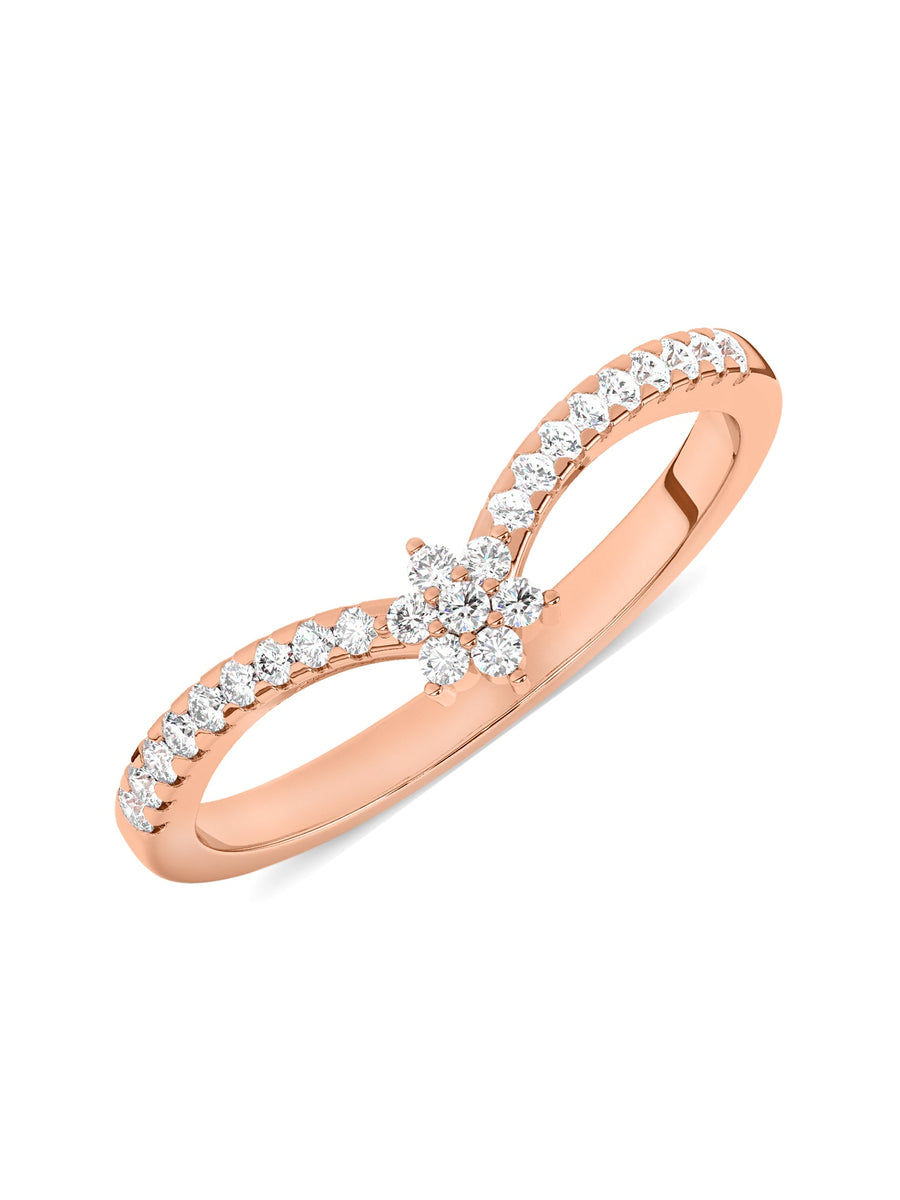 Lab Grown Flower Diamond Ring In Gold