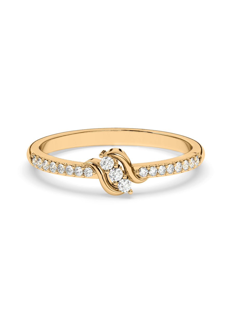 14k Gold Ring with Lab Grown Diamond for Engagement and Wedding