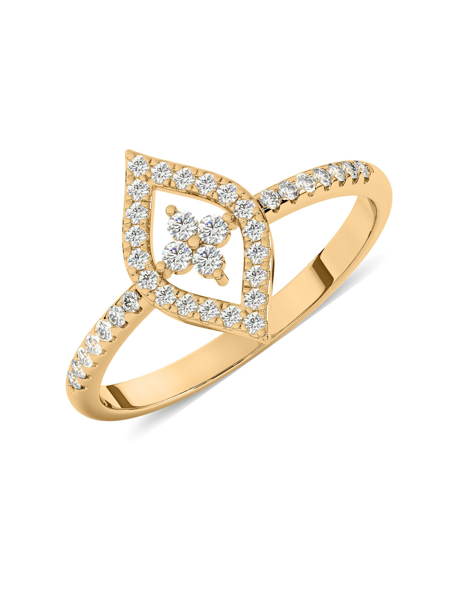 14k Gold Ring with Lab Grown Diamond for Engagement and Wedding