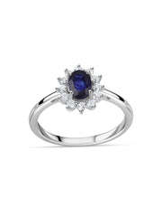 Midnight Aura Blue Sapphire Silver Ring