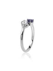 Royal Teardrop Blue Sapphire Silver Ring