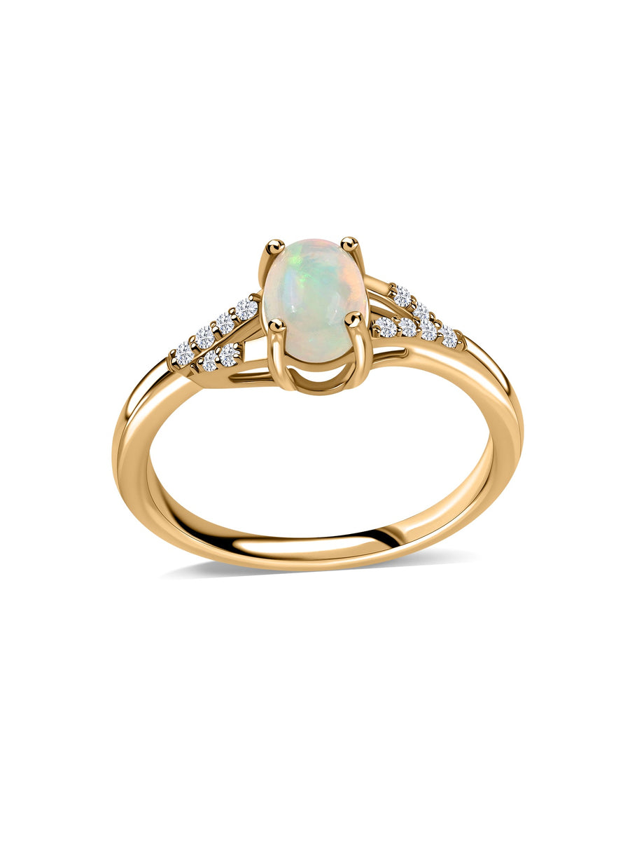 Ethereal Glow Ethiopian Opal Silver Ring