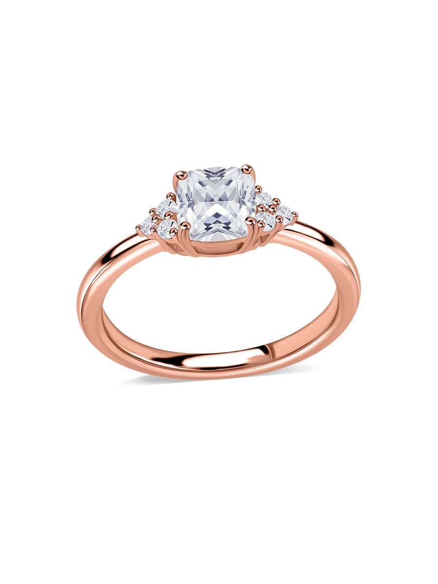 Lab Grown Diamond Cushion Cut Solitaire Ring