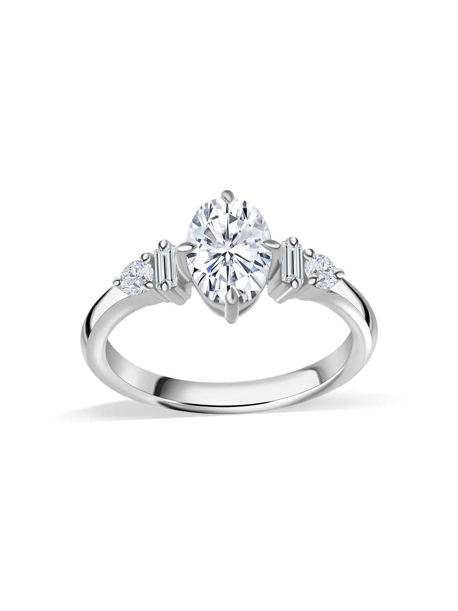 Luxe 1 Carat Lab Grown Diamond Oval Solitaire Ring