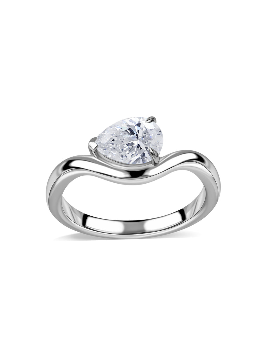 Sway 1 Carat Pear Lab Grown Diamond Solitaire Ring