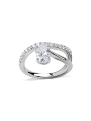 Gleaming Oval Solitaire Ring