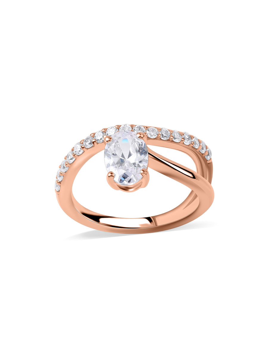 Gleaming Oval Solitaire Ring