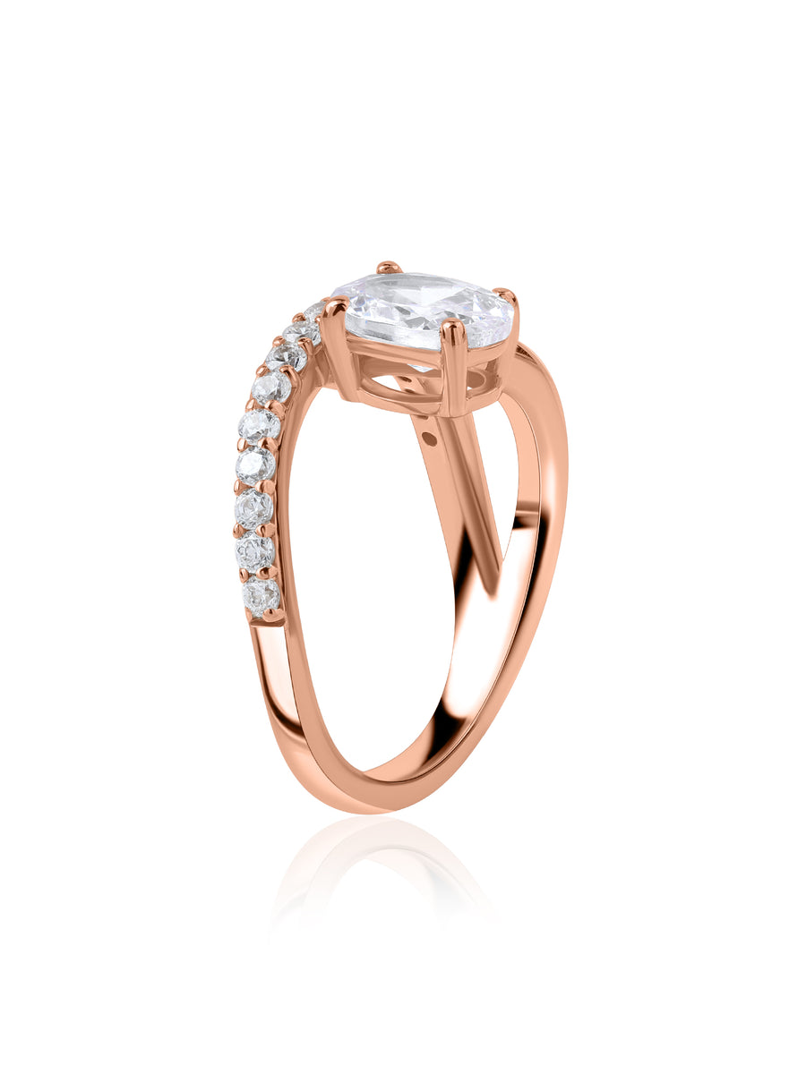 Gleaming Oval Solitaire Ring