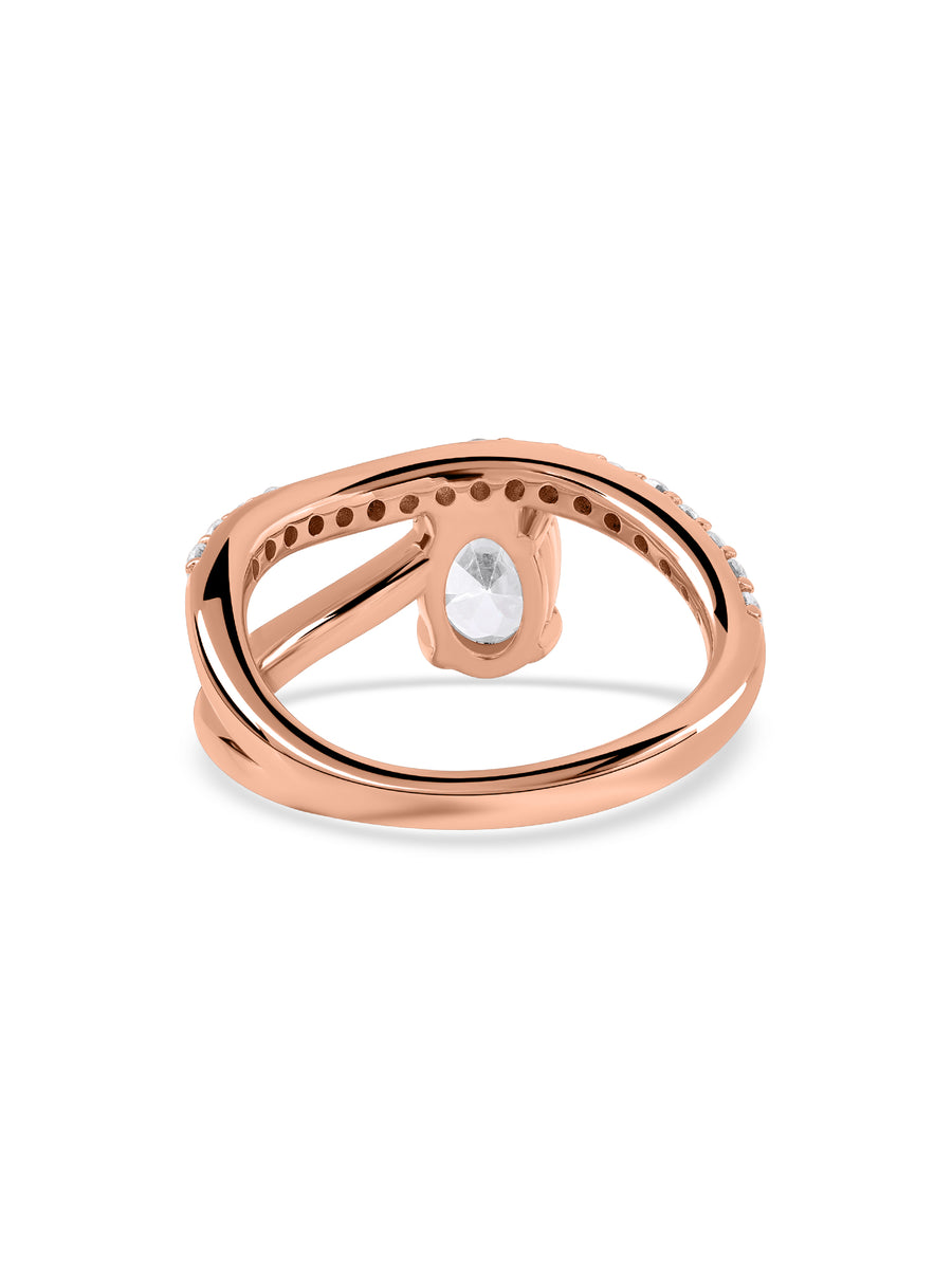 Gleaming Oval Solitaire Ring