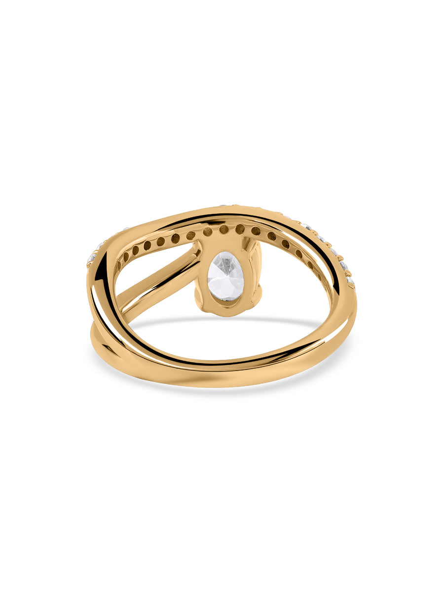 Gleaming Oval Solitaire Ring