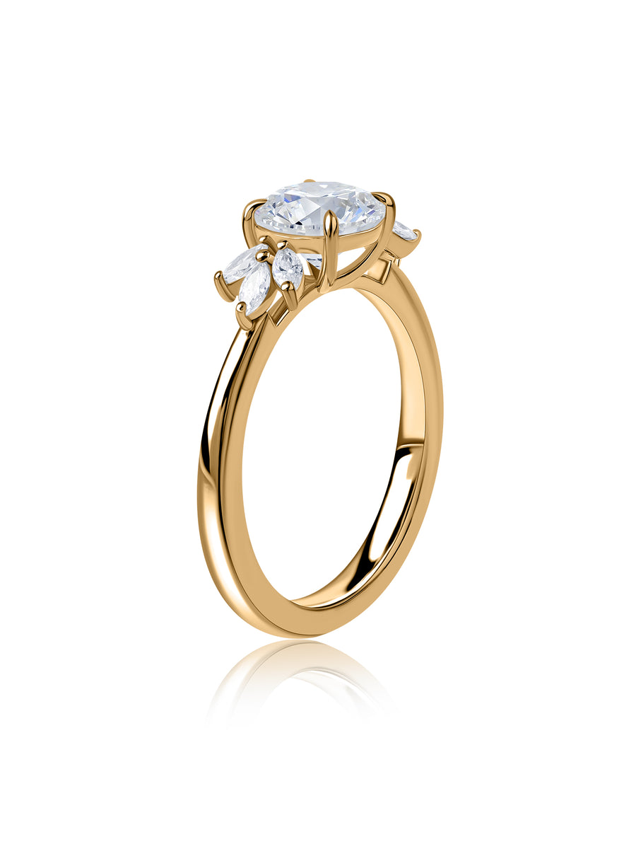 Elara Golden Love Lab Grown Diamond Solitaire Ring