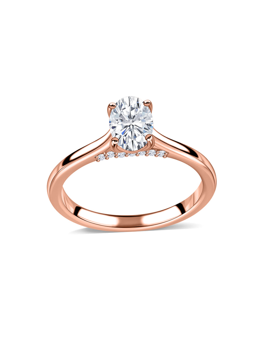 Amora Lab Grown Diamond Oval Solitaire Engagement Ring