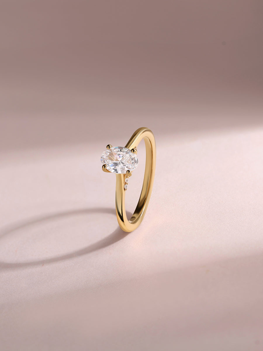 Amora Lab Grown Diamond Oval Solitaire Engagement Ring