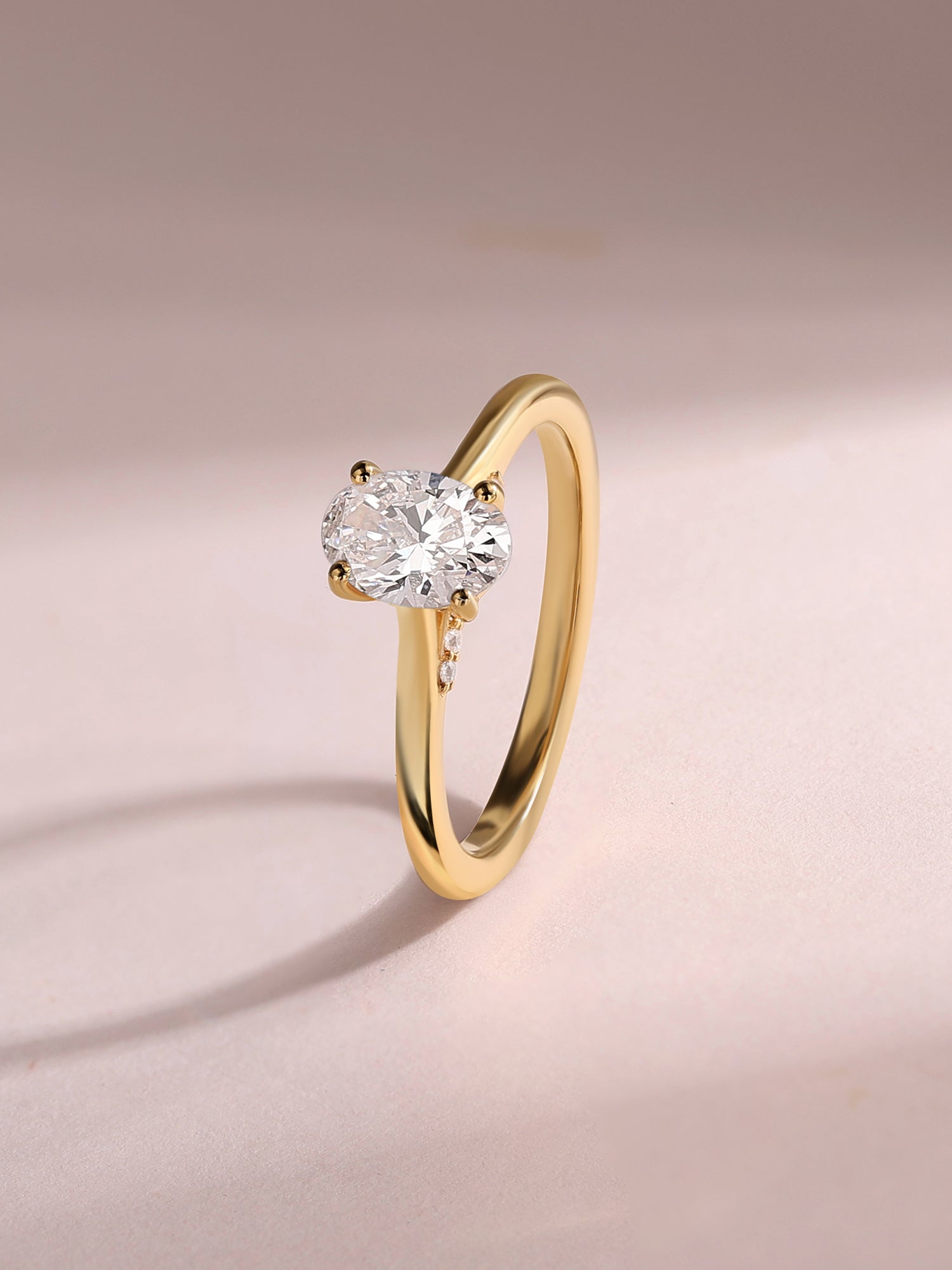 Amora Lab Grown Diamond Oval Solitaire Engagement Ring