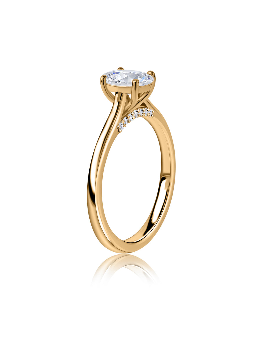 Amora Lab Grown Diamond Oval Solitaire Engagement Ring