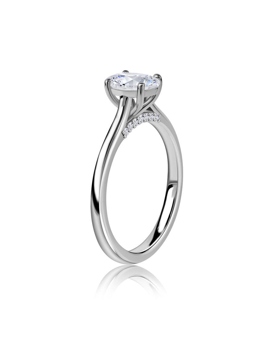 Amora Lab Grown Diamond Oval Solitaire Engagement Ring