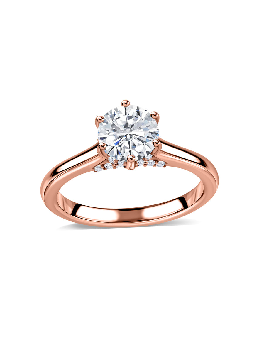 Diva Round Lab Grown Diamond Solitaire Engagement Ring
