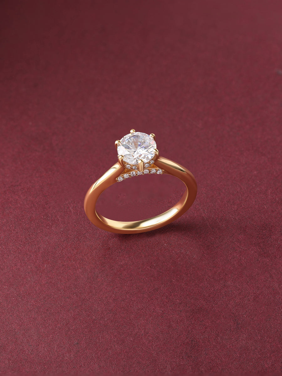 Diva Round Lab Grown Diamond Solitaire Engagement Ring