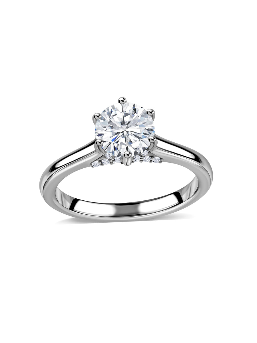 Diva Round Lab Grown Diamond Solitaire Engagement Ring