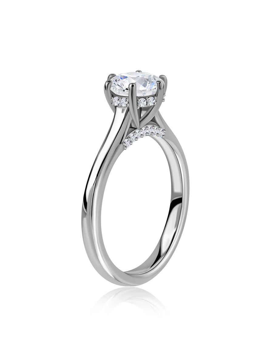 Diva Round Lab Grown Diamond Solitaire Engagement Ring