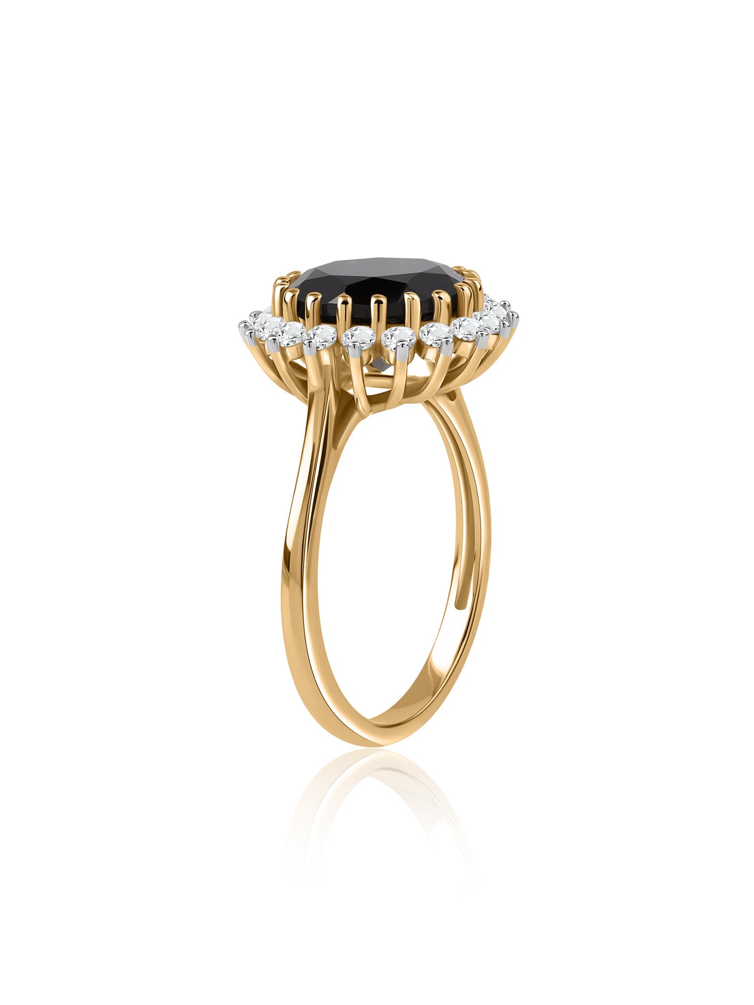 Midnight Halo Black Spinel Silver Ring