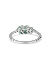Emerald Leaf Zambian Emerald Silver Ring