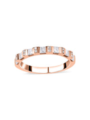 Princess & Round Diamond Bar Ring