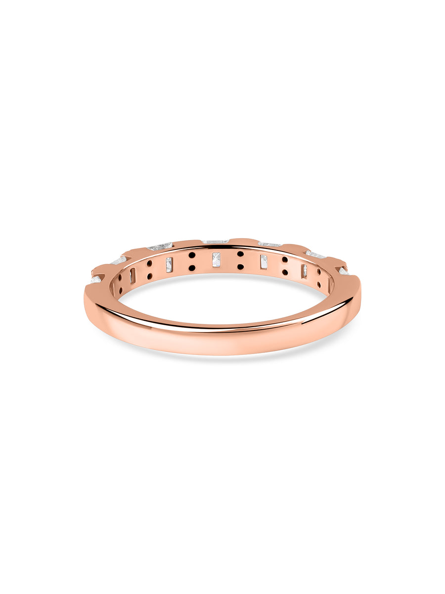 Princess & Round Diamond Bar Ring