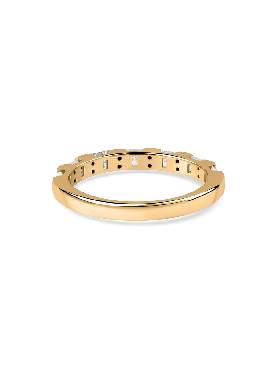 Princess & Round Diamond Bar Ring