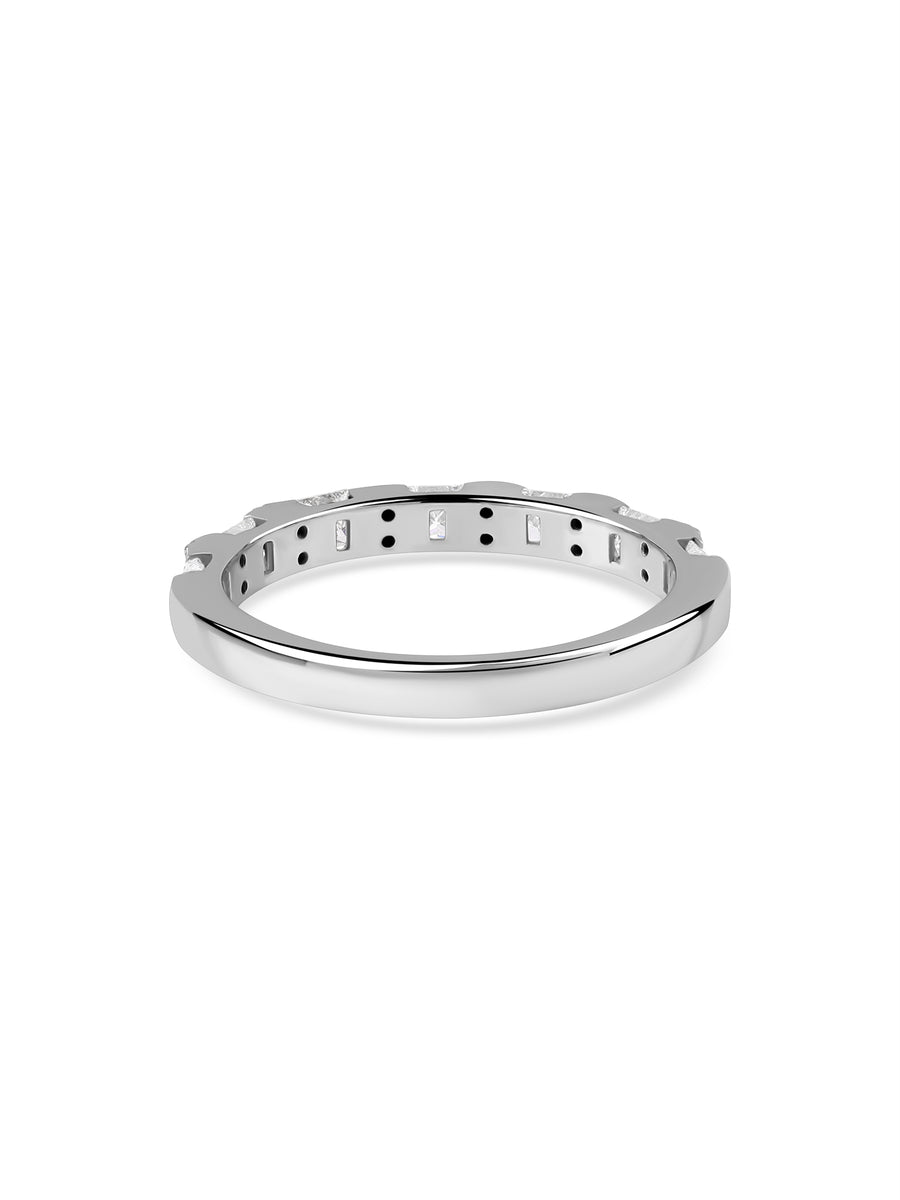 Princess & Round Diamond Bar Ring