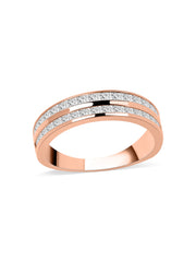 Double Row Lab Diamond Wedding Band Ring