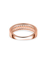 Double Row Lab Diamond Wedding Band Ring