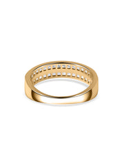 Double Row Lab Diamond Wedding Band Ring