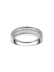 Double Row Lab Diamond Wedding Band Ring