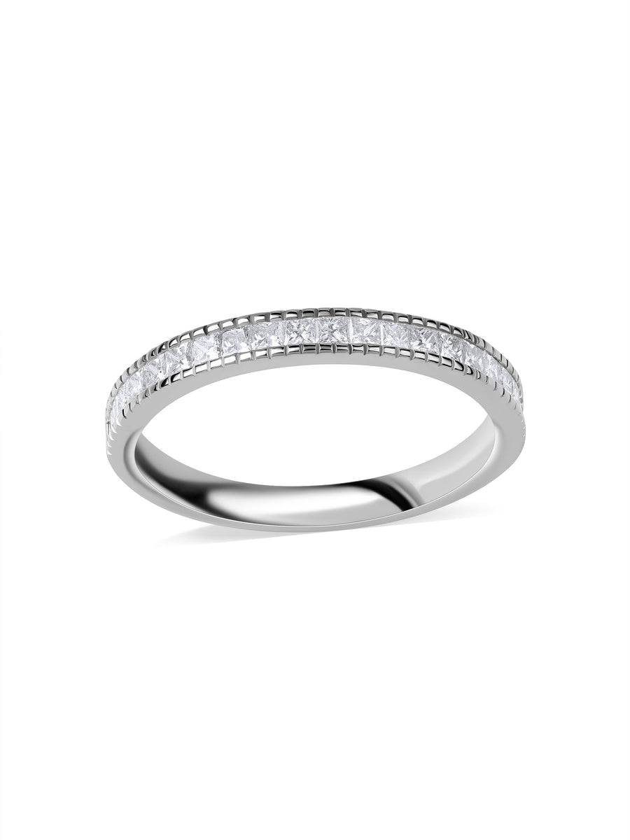 Princess-Cut Diamond Channel Set Band Ring